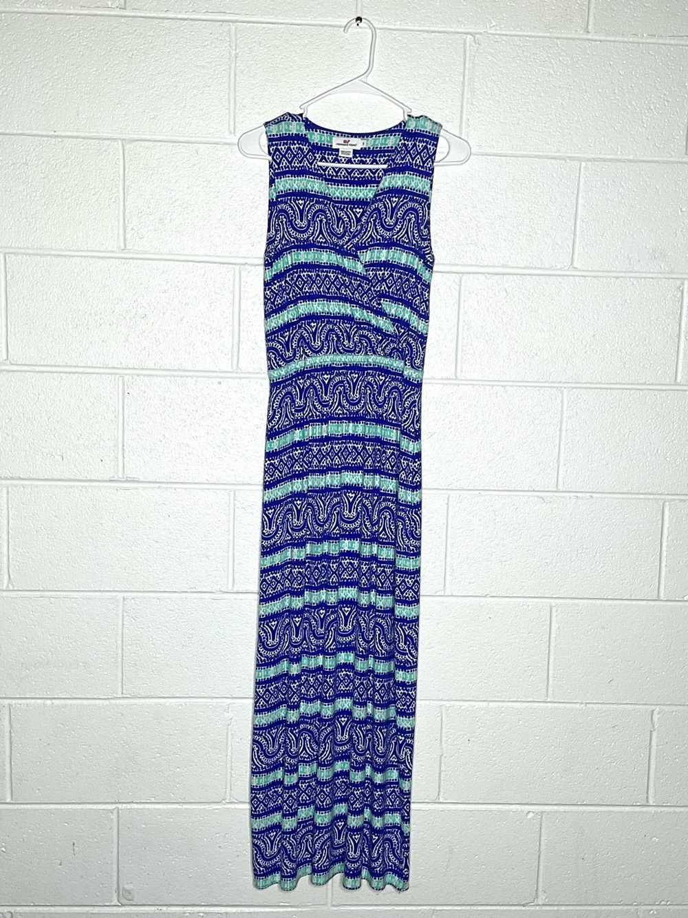 < Vineyard Vines Blue Striped Wrap Maxi Dress Size Small >